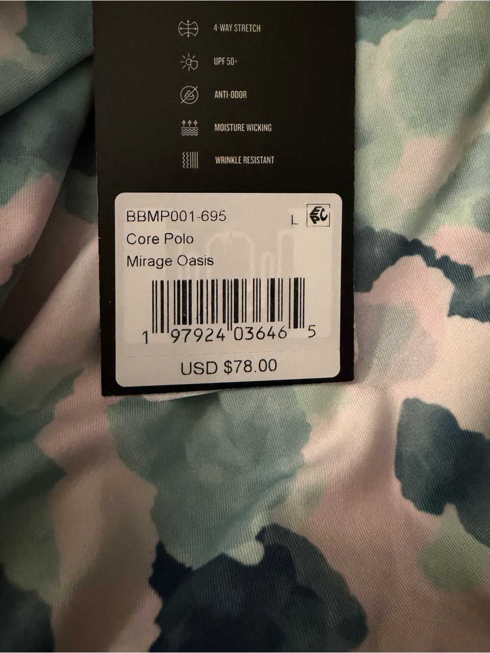 NWT Men's Bad Birdie Golf ⛳️ Polo Shirt - Mirage Oasis Sz L $78 - Picture 5 of 7